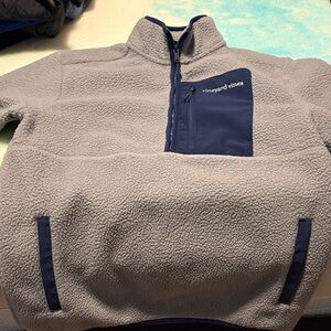 Vineyard Vines Heather Gray and Navy Pullover